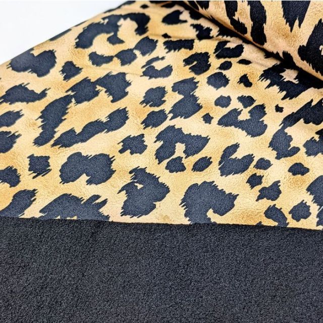 Softshell - Leopard with Light Background with Black Fleece Lining