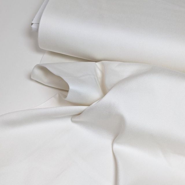 Cotton Sateen With Stretch - Solid - White