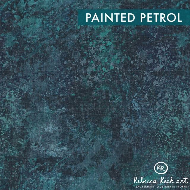 Cotton Woven - Painted Petrol By Rebecca Reck