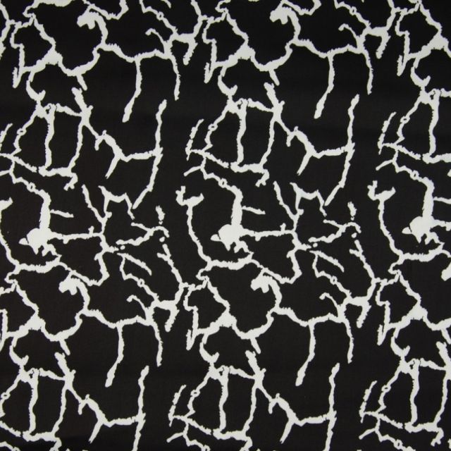 Stretch Cotton Sateen - Black/White