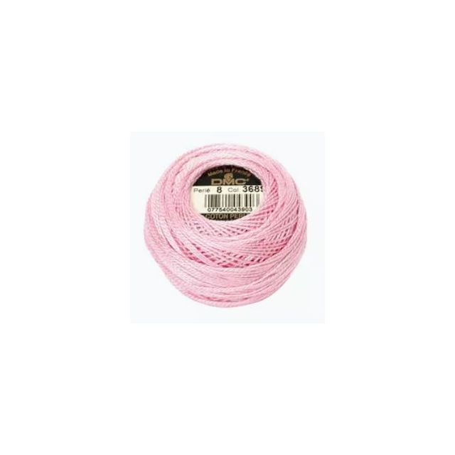 Perle Cotton Ball Size 8 -  Color 3689 Pale Orchid by DMC France (approx. 80m)