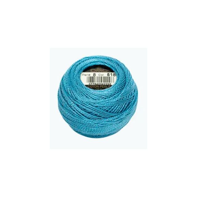 Perle Cotton Ball Size 8 -  Color 518 Nattier Blue DMC France (approx. 80m)