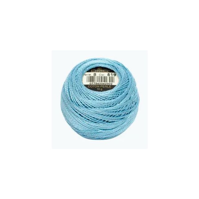 Perle Cotton Ball Size 8 -  Color 519 Bluish Spray DMC France (approx. 80m)
