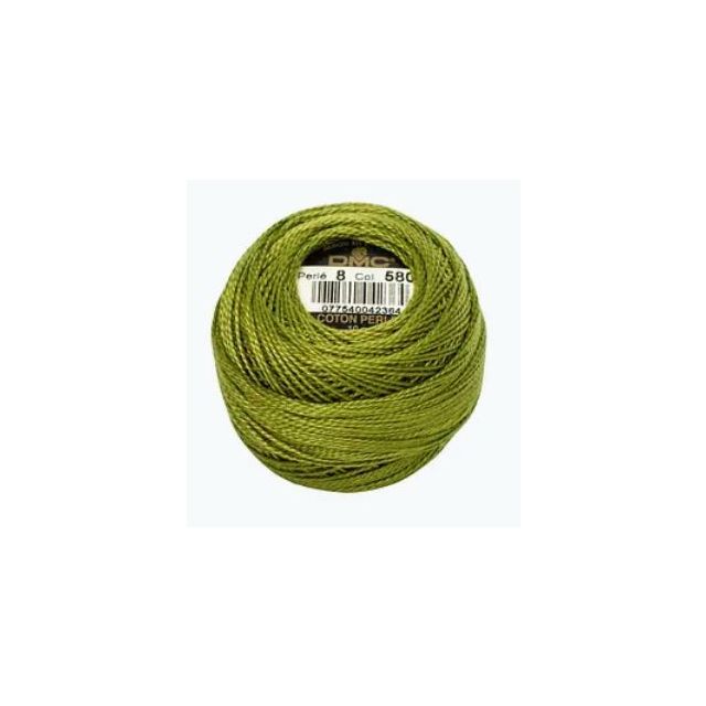 Perle Cotton Ball Size 8 -  Color 580 Cactus DMC France (approx. 80m)