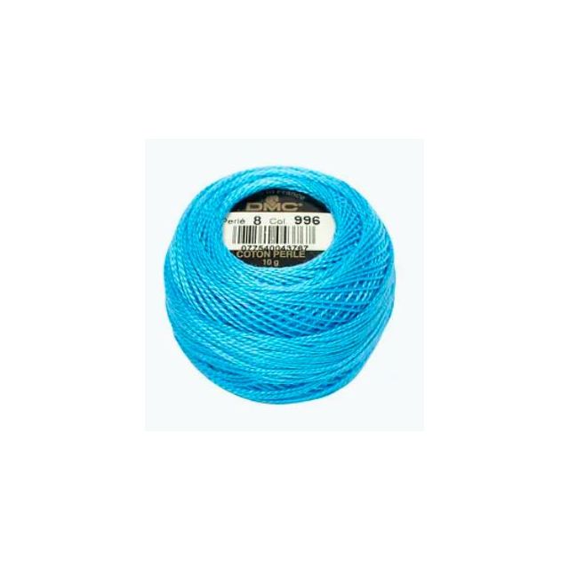 Perle Cotton Ball Size 8 -  Color 996 Electric Blue DMC France (approx. 80m)