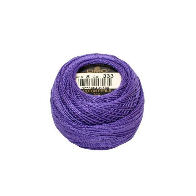 Perle Cotton Ball Size 8 -  Color 333 by DMC France (approx. 80m)