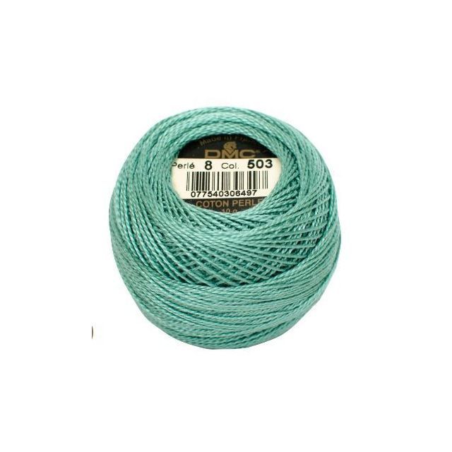 Perle Cotton Ball Size 8 -  Color 503 by DMC France (approx. 80m)