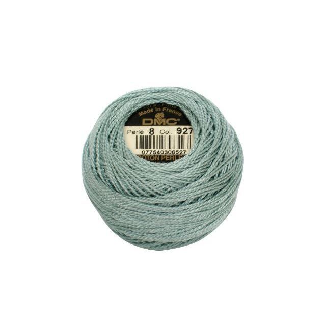 Perle Cotton Ball Size 8 -  Color 927 by DMC France (approx. 80m)