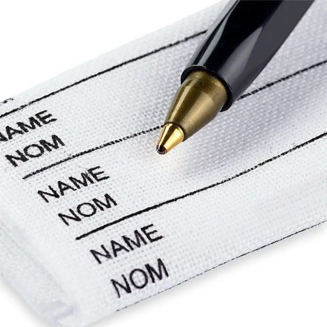 Prym - Iron on Name Label with Marking Pen in Black - 24 name tabs