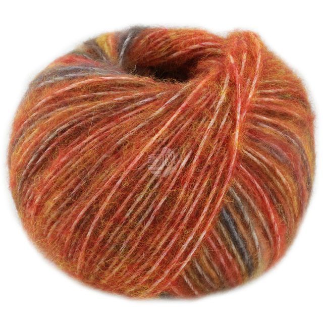 Picasso - Baby Alpaca and Merino Wool Variegated Yarn Rust/Ochre/Khaki col.011- 50g Skein by Lana Grossa