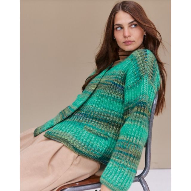 Brioche Cardigan PICASSO Size 48/50 -  Knitting Pattern + Yarn Bundle by LANA GROSSA (Lookbook17 Design 13)