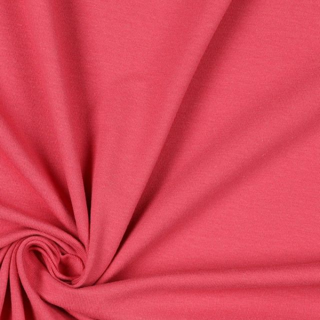 BOLT END - 125 CM - Organic Poppy Jersey - Solid - Spiced Coral(col. J72)