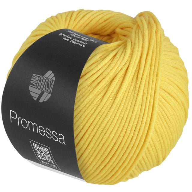 PROMESSA - Cotton Tube yarn - Yellow Col. 12 - 50g Skein by Lana Grossa