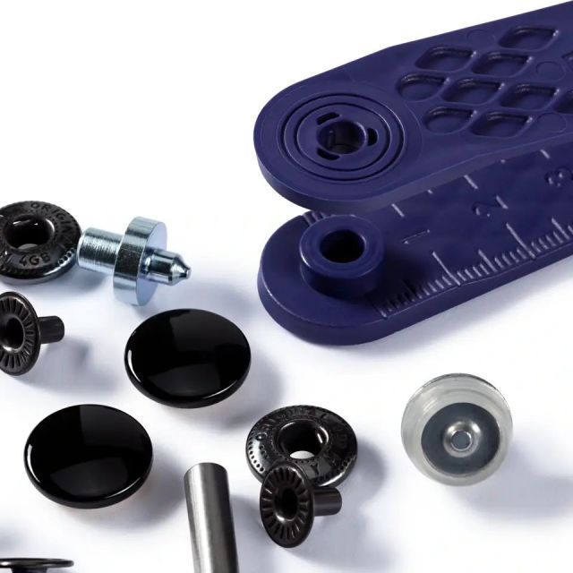 Prym - Non-sew press fastener anorak, 15mm, Black - 390307 - 10pc with die set