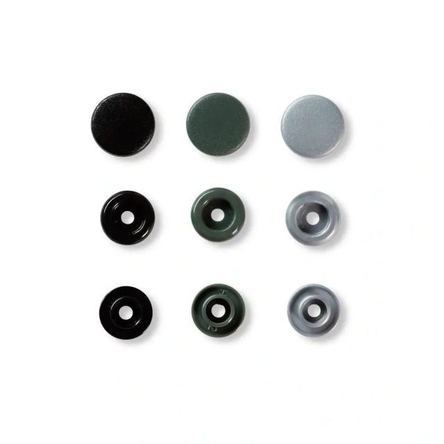 Prym Color Snap Assortment  12.4mm - Circle - Black/Grey