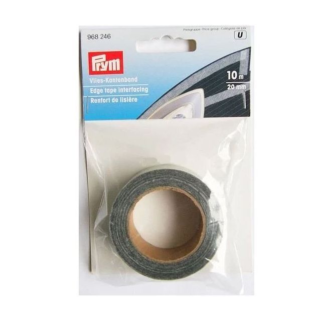 Prym - Iron-on Edge Tape Interfacing in Graphite- 20mm x 10m