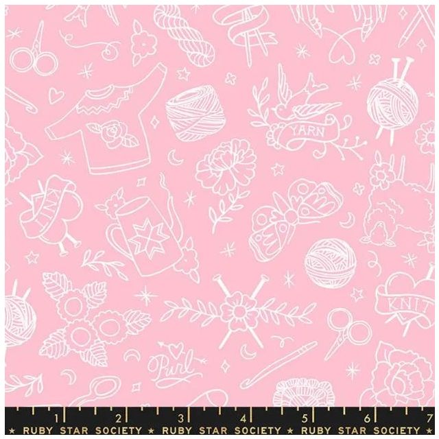 100% Cotton - Ruby Star Society "PURL" - Rosy per 1/2m