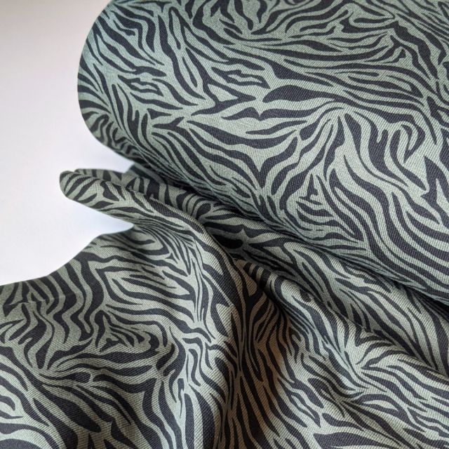Tiger Stripes - Jersey Knit - Khaki Green
