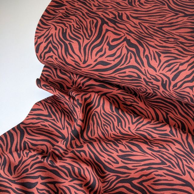 Tiger Stripes - Jersey Knit - Brick Red