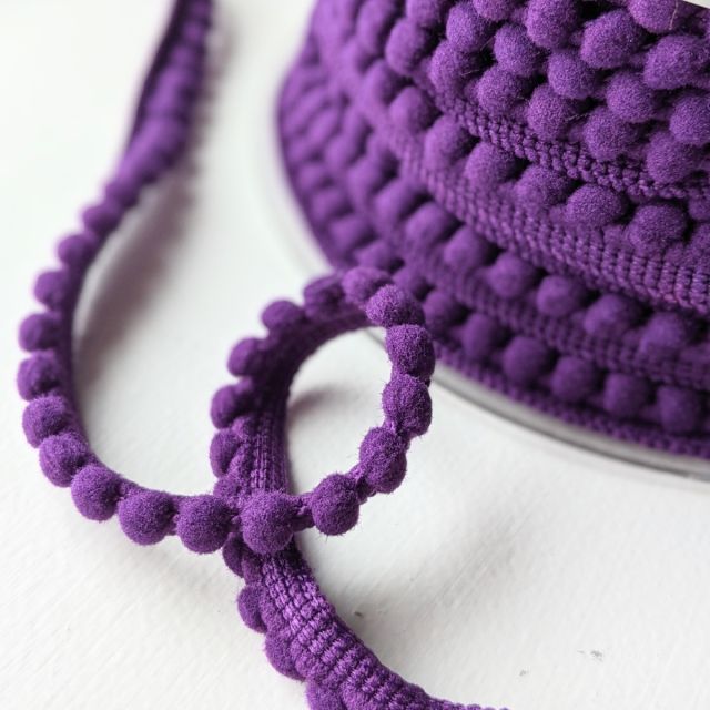 Purple (col. 547) - Mini Pom Pom Trim - 6mm