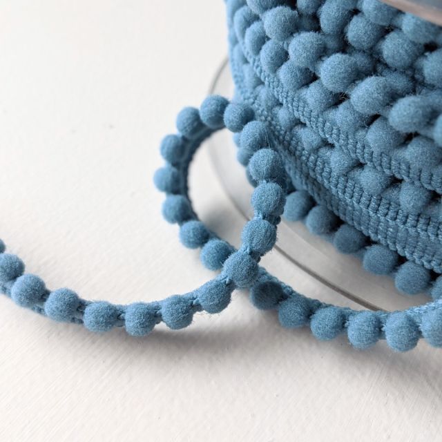 Denim Blue (col. 502) - Mini Pom Pom Trim - 6mm