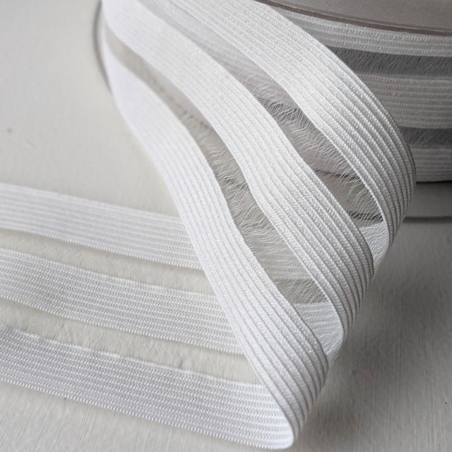 Peekaboo Stripes White Glitter - 50mm Elastic (col. 550)