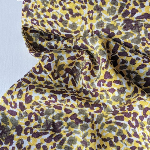 Viscose Challis - Abstract Leopard - Yellow