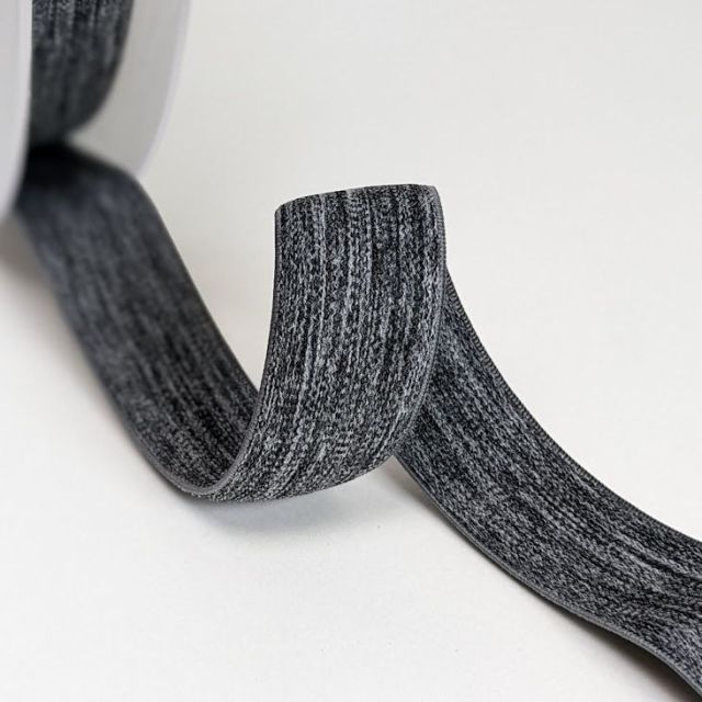 "Soft Touch" Elastic 25mm - Middle Grey Melange (Col.565)