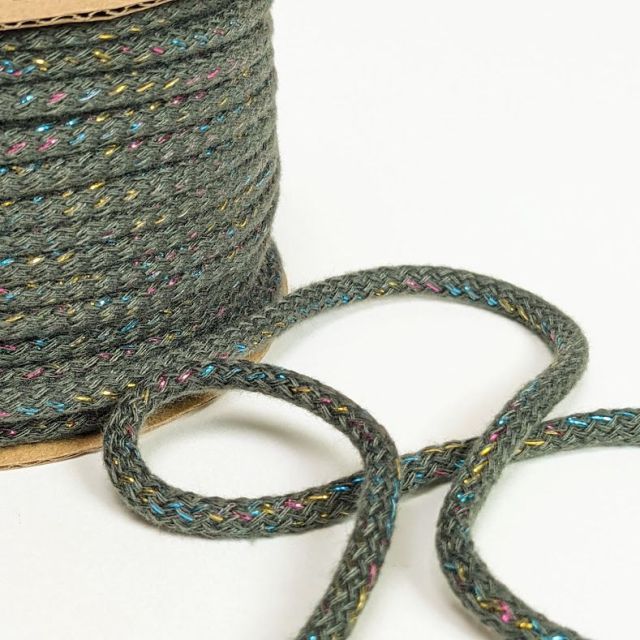 Army - Rainbow Glitter Cord - 5mm