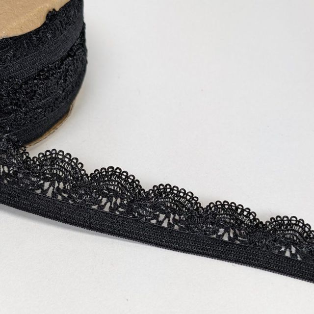 Picot Lace Trim 20mm - Black Col. 569