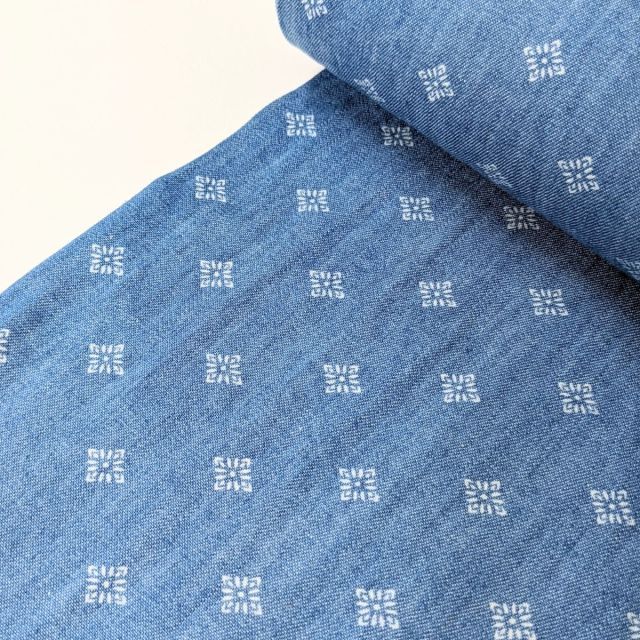 Chambray - Diamond Print - Blue