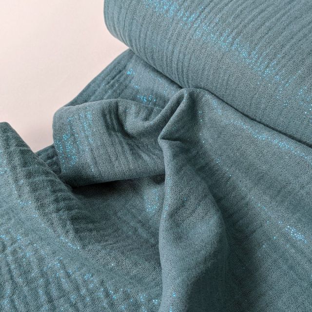 Shimmer Double Gauze - Teal