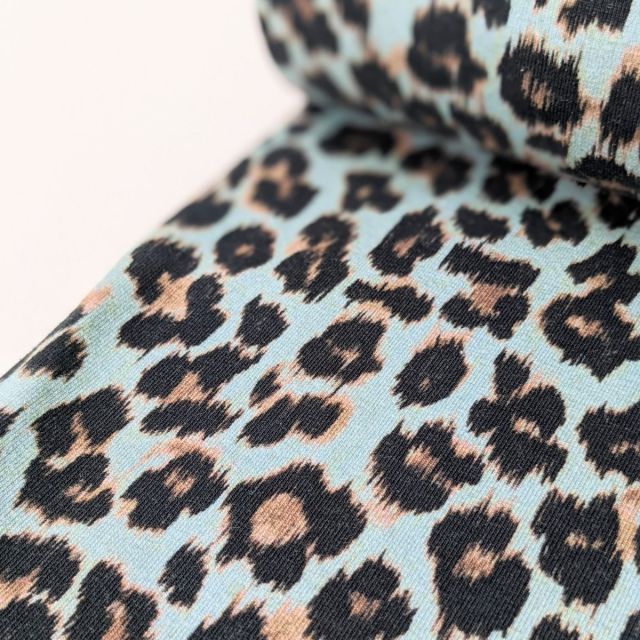 French Terry - Leopard - Teal