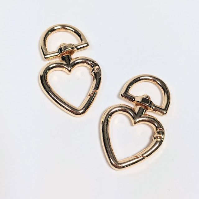 Swivel Hook - Heart - Gold (Set of 2)