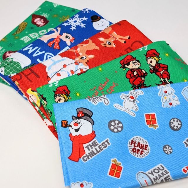 Fat Quarter Pack - Character Holiday Fabric - Forsty Rudolph and More Quilting Cotton by Camelot Fabrics - Licensed Fabric ( 5 pcs)