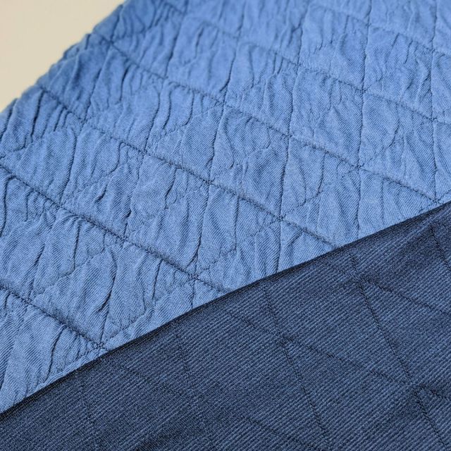 Triangle Quilted Knit - Doubleface -Denim Blue Col. 1701