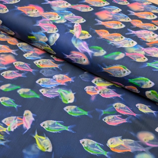 UPF50+ Chlorine Resistance Swim Knit - Fish Navy