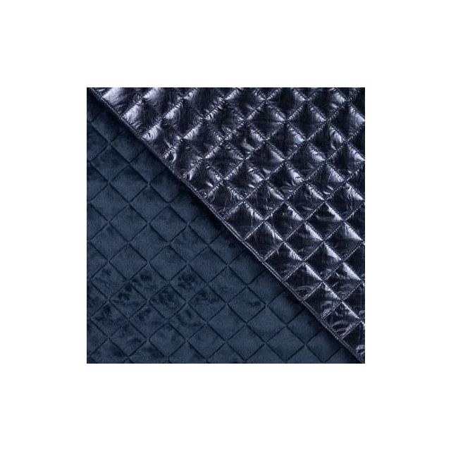 Quilted Nylon with Fleece Lining - Metallic Black/Blue Col. 960