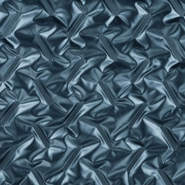 Quilted Jacket Fabric with Metallic Finish "Fabrizio" - Lined with Padding - Ocean Metallic (Bluegreen)