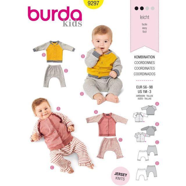 BURDA - 9297 - Raglan Jacket with Harem Pants