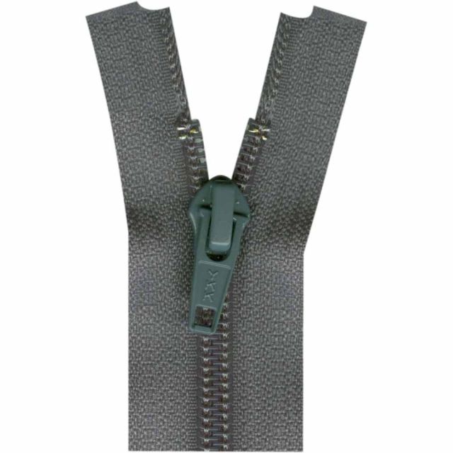 65cm (26in) Rail Grey - One-Way Separating Zipper #5 Nylon Coil  - YKK