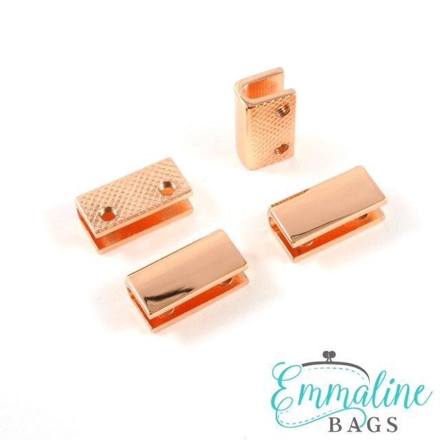 Rectangular Strap End Caps (3/4" Wide) (4 Pack) - Copper / Rose Gold