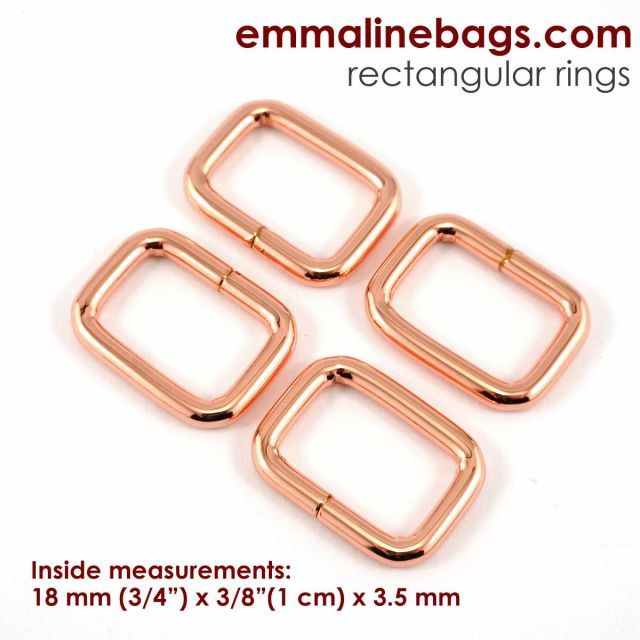 Rectangular Rings - 18mm (3/4") 4-pack - Copper