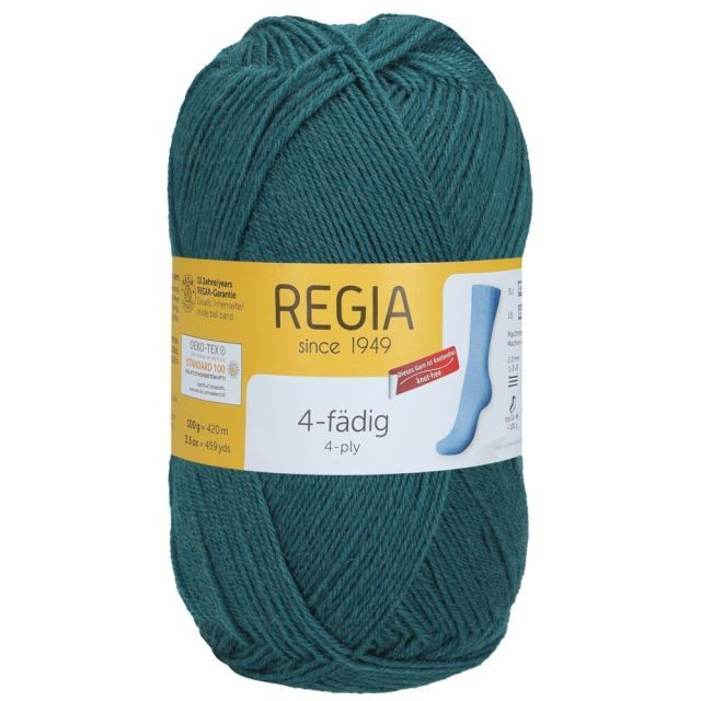 REGIA 4-Ply Solid Sock Yarn 100g - Petrol Col. 1047