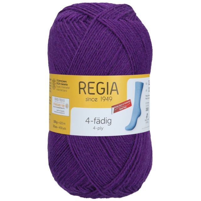 REGIA 4-Ply Solid Sock Yarn 100g - Violet Col. 1050