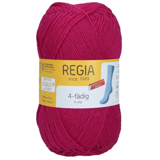REGIA 4-Ply Solid Sock Yarn 100g - Fuchsia Col. 1051