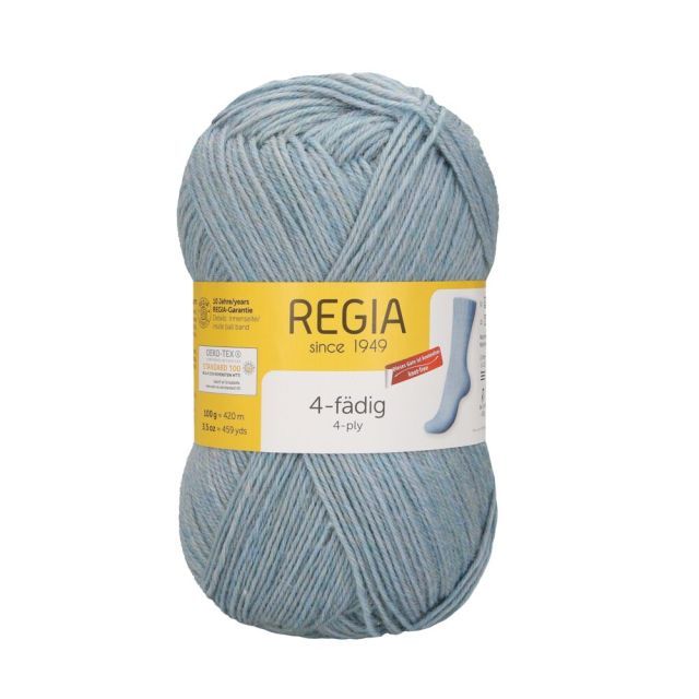 REGIA 4-Ply Solid Sock Yarn 100g - Cloud Blue Col. 1844