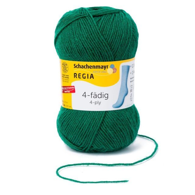 REGIA 4-Ply Solid Yarn 50g - Green