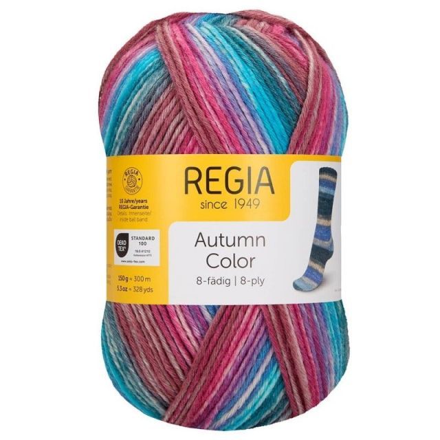Regia Autumn Color 8-ply Sock Yarn - Purple, Blue Col. 9181 - LIMITED EDITION 150g Skein
