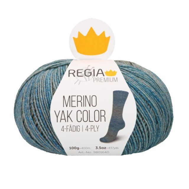 REGIA 4-Ply PREMIUM Merino Yak Color 100g -  Seaweed col.8513